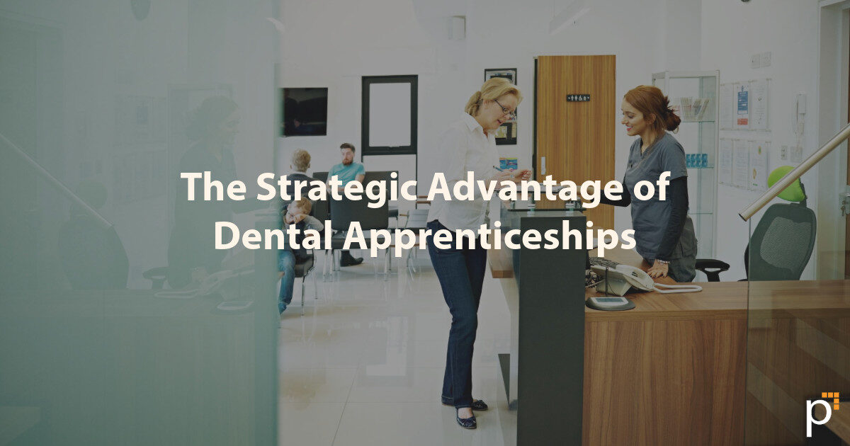 Dental practice receptionist greeting patient – Strategic advantage of dental apprenticeships in the UK
